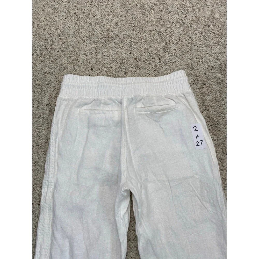 ATHLETA Cabo 100% Linen Joggers Calla White Size 2 NWOT